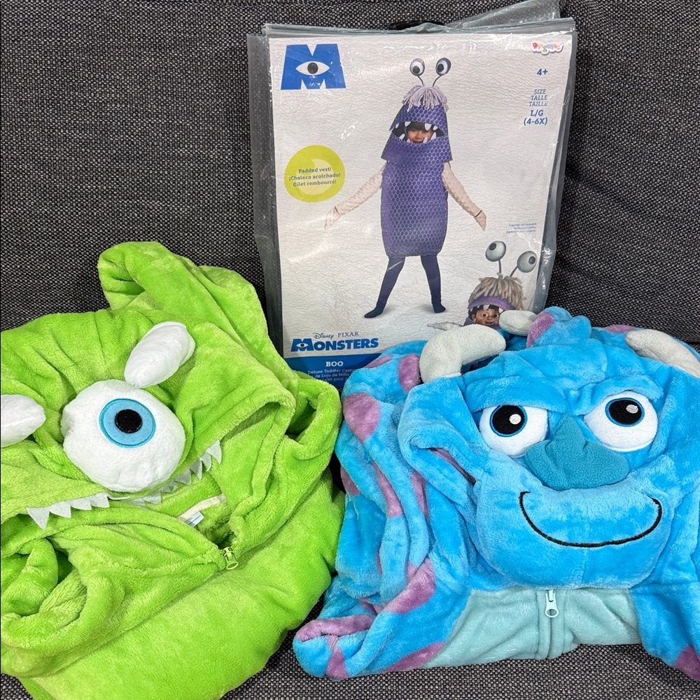 FAMILY SET Disney Monsters Inc. Kids Costume Set - Green and Blue